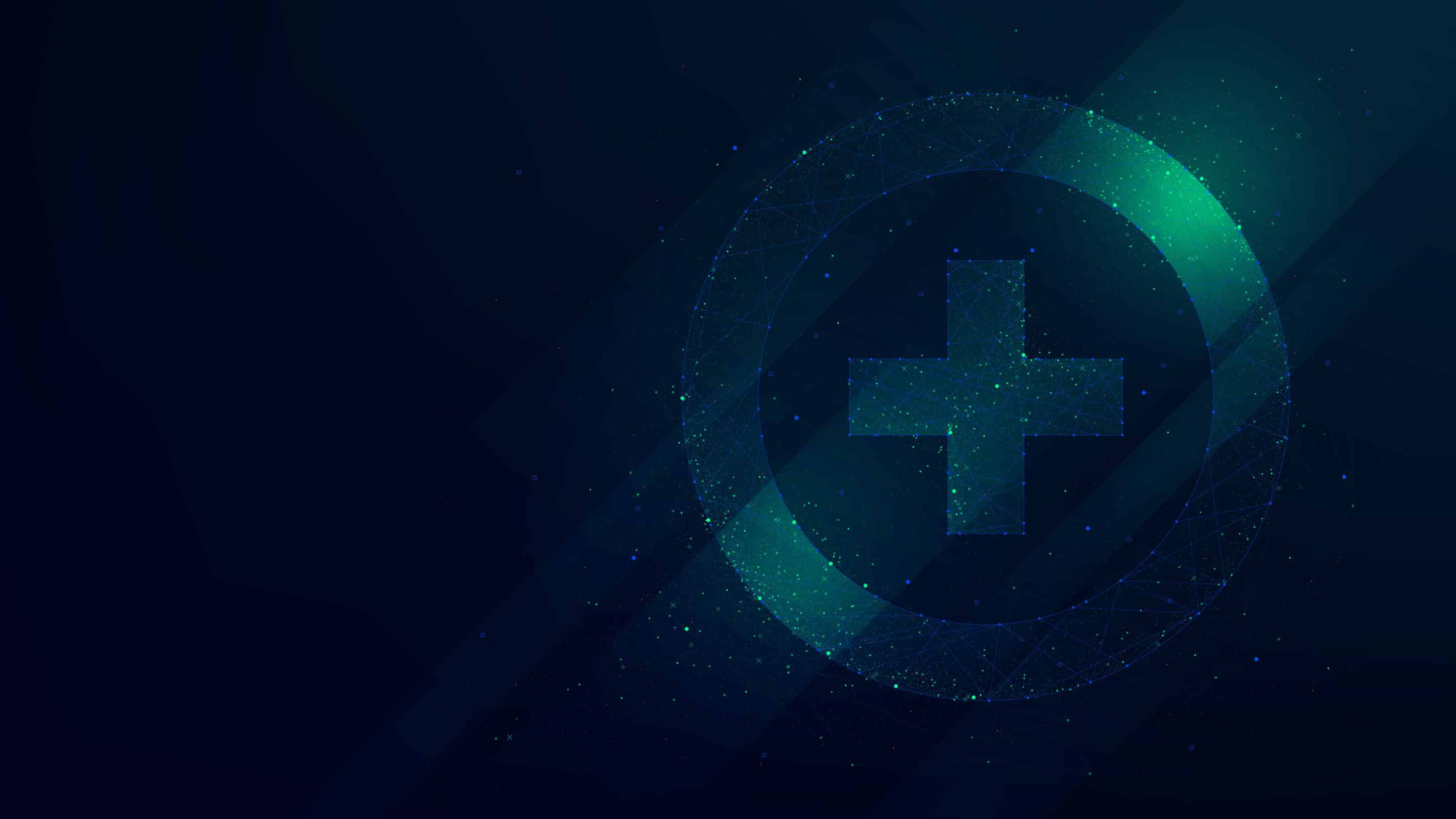 Hi-tech background with pharmacy icon, innovative technologies