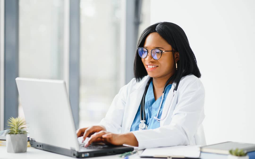 Doctor on laptop